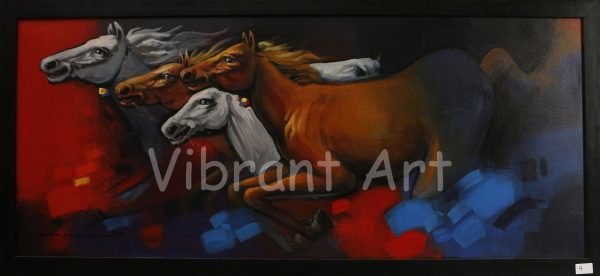 4 Colourful Horse Painting