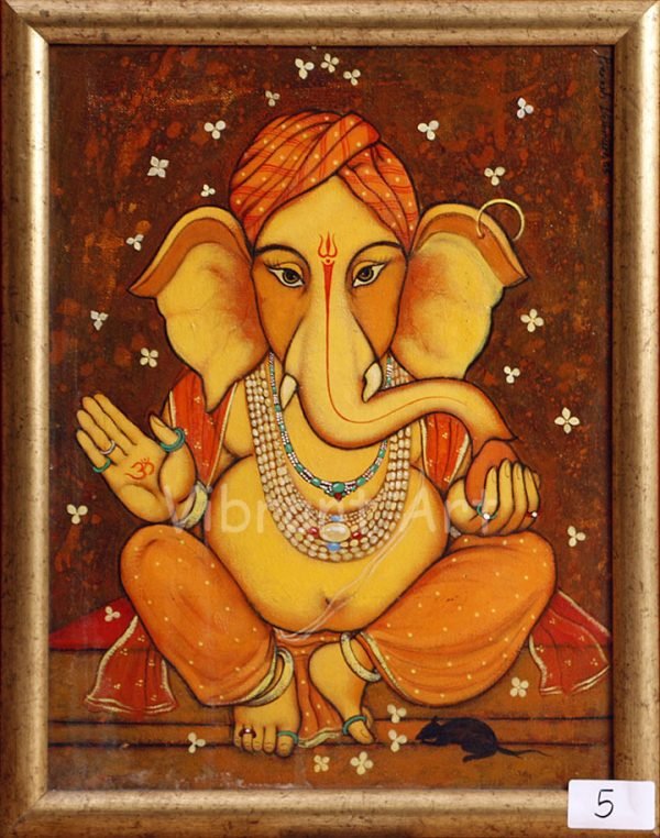 Ganesh Painting with Mouse/Rat