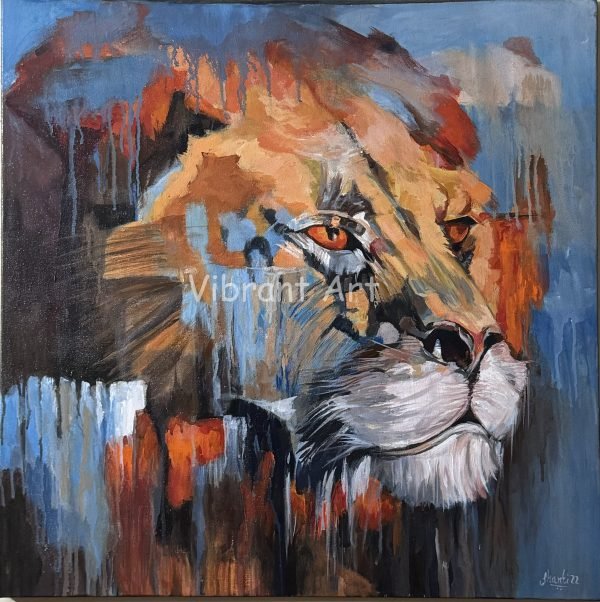 Lion's Painting with Semi Abstract Effect