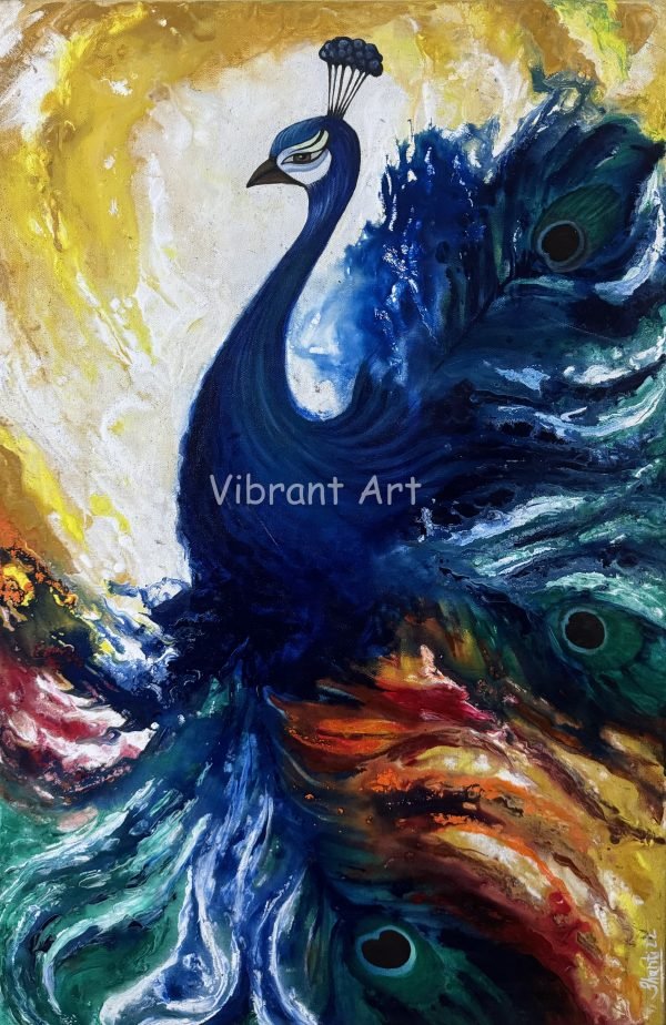 Peacock in fluid Art